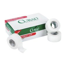 CURAD Transparent Adhesive Tape, 1" x 10 Yd, White, Box Of 12