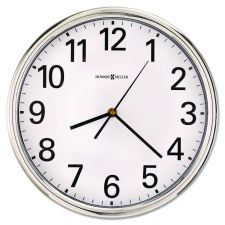 Howard Miller Hamilton Wall Clock, 12" Overall Diameter, Silver Case, 1 AA (sold separately)