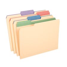 Pendaflex Color Tab File Folders, 1/3 Cut, 8 1/2" x 11", Letter Size, Assorted Colors, Box Of 50