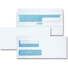 Quality Park No. 9 Double Window Security Tint Envelopes with Self-Seal Closure - Security - #9 - 3 7/8"x 8 7/8" - 24 lb - Adhesive - 250 Box - White