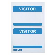 SICURIX Visitor Adhesive Badges 2 Per Sheet 100 Pack White