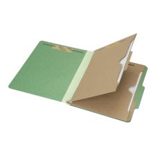 SKILCRAFT 6-Part 2" Prong Expandable Classification Folders, Letter Size, 30% Recycled, Dark Green, Box Of 10 (AbilityOne 7530-01-600-6983)