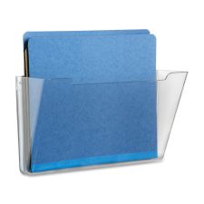 SKILCRAFT 7520-01-582-7273 Vertical Wall Hanging File, 7.3"H x 13.5"W x 4"D, Wall Mountable, Clear, Polystyrene, 1 / Each
