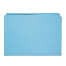 SKILCRAFT Straight-Cut Color File Folders, Letter Size, 30% Recycled, Blue, Box Of 100