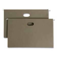 Smead 100% Recycled Hanging Pockets with Full-Height Gusset, 1 Section, 3.5" Capacity, Legal Size, Standard Green, 10/Box