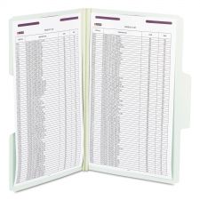 Smead SuperTab Pressboard Fastener Folders with Two SafeSHIELD Fasteners, 2" Expansion, Legal Size, Gray-Green, 25/Box