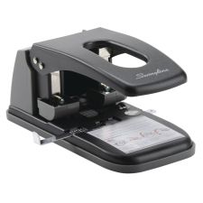 Swingline High Capacity 2-Hole Paper Punch, 100 Sheets, Black/Gray