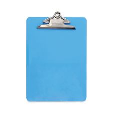 Universal Plastic Clipboard with High Capacity Clip, 1.25" Clip Capacity, Holds 8.5 x 11 Sheets, Translucent Blue
