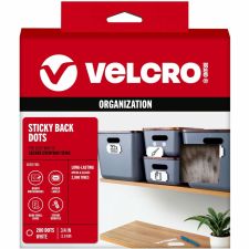VELCRO Brand Sticky Back Round Fasteners, 3/4" Diameter, White, Pack Of 200