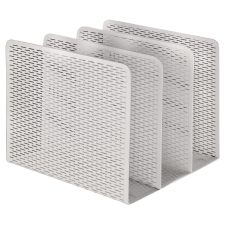 Artistic Urban Collection Punched Metal File Sorter, 3 Sections, Letter Size Files, 8" x 8" x 7.25", White