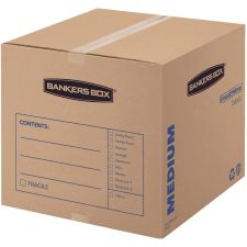Bankers Box SmoothMove Classic Moving & Storage Boxes, 16" x 18" x 18", Kraft/Blue, Carton Of 20