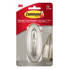 Command Large Hook, 1 Hook, 2 White Adhesive Strips, Damage Free Hanging Picture Hangers, No Tools Wall Hanging Strips For Living Spaces