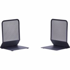 Lorell Mesh Bookends, Black, Set Of 2