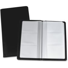 Lorell Vinyl Business Card Storage Holder, 7"L, Black