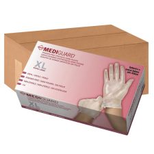 Medline MediGuard Vinyl Non-Sterile Exam Gloves, X-Large, Clear, Box Of 130 Gloves