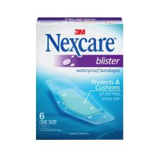Nexcare Blister Waterproof Bandages, 1 1/16" x 2 1/4, Clear, Box Of 6