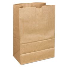 Ross & Wallace Paper Products Grocery Paper Bags, 1/6 BBL Size, 40# Basis Weight, 12" x 7" x 17", Kraft, 400/Bundle