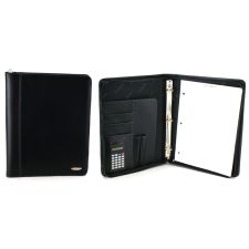 Samsonite Zip-Around Vinyl 3-Ring Padfolio, 13 1/2" x 11" x 2", black