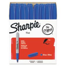 Sharpie Fine Tip Permanent Marker Value Pack, Fine Bullet Tip, Blue, 36/Pack