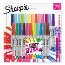 Sharpie Ultra Fine Tip Permanent Marker, Ultra-Fine Needle Tip, Assorted Classic and Limited Edition Color Burst Colors, 24/Pack