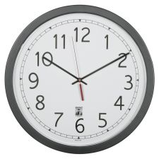 SKILCRAFT Self-Set Wall Clock, 16 1/2"W, Black/White (AbilityOne 6645-01-623-8825)