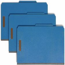 Smead Pressboard 2/5-Cut Tab Classification Folders, Dark Blue, Box of 10 Folders - 14062