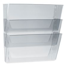 Storex Wall File, 3 Sections, Legal Size 16" x 4" x 14", Clear, 3/Set