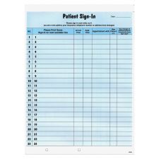 Tabbies Patient Sign-In Label Forms, Blue, Pack of 125