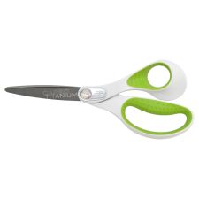 Westcott CarboTitanium Scissors, 8", Straight, White/Green