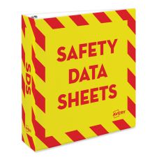 Avery Preprinted Safety Data Sheet 3-Ring Binder, 2" Rings, Yellow/Red