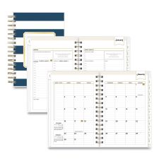 Blue Sky Day Designer Daily/Monthly Planner, 8 x 5, Navy/White