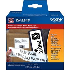 Brother Paper Shipping Label Roll, DK-2246, 4-1/16" x 100', White
