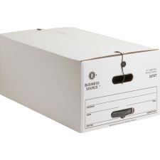 Business Source Medium-Duty Storage Boxes, Legal Size, 15" x 24" x 10", White, Box Of 12