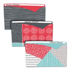 C-Line Write-On Fashion Poly File Jackets, Straight Tab, Letter Size, Assorted Colors, 6/Pack