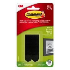 Command Medium Picture Hanging Strips, 4 Black Adhesive Strip Pairs (8 Strips), Damage Free Hanging Picture Hangers, No Tools Wall Hanging Strips