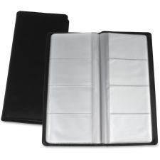 Lorell Business Card Storage Holder, 0.8"H x 4.4"W x 9"D, Vinyl, Plastic, Black, Clear