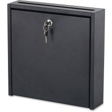 Safco Wall-Mounted Inter-department Steel Mailbox With Lock, 12" x 12", Black