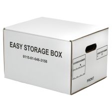 SKILCRAFT Easy Storage Boxes With Lift-Off Lids, Letter/Legal Size, 12" x 12" x 9 1/2", White, Case Of 12 (AbilityOne 8115 01 646 3158)