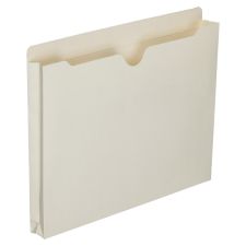 SKILCRAFT Manila Double-Ply Tab Expanding File Jackets, 1" Expansion, Letter Size Paper, 8 1/2" x 11", 30% Recycled, Box Of 50