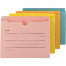Smead Notes File Jackets, 2" Expansion, Letter Size, 8 1/2" x 11", Assorted Colors, Pack Of 12 File Jackets