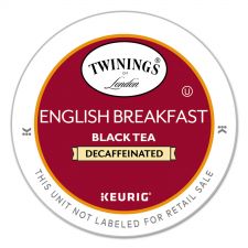 TWININGS Tea K-Cups, English Breakfast Decaffeinated Tea, 0.11 oz K-Cups, 24/Box