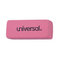 Universal Bevel Block Erasers, For Pencil Marks, Slanted-Edge Rectangular Block, Large, Pink, 20/Pack