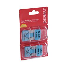 Universal Deluxe Message Arrow Flags, "Initial Here", Blue, 100/Pack