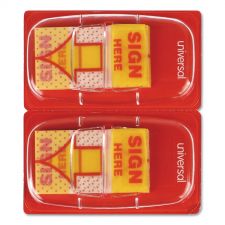 Universal Deluxe Message Arrow Flags, "Sign Here", Yellow, 500/Pack