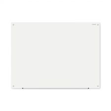 Universal Frameless Glass Marker Board, 48" x 36", White Surface