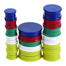 Universal High-Intensity Assorted Magnets, Circles, Assorted Sizes: Small, Medium and Large, Assorted Colors, 30/Pack