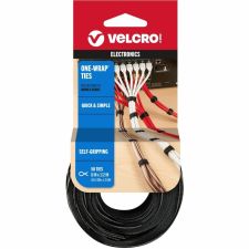 VELCRO Brand One-Wrap Thin Ties - 5" Width - 8" Length - Black - 50 / Pack