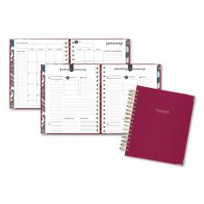 AT-A-GLANCE Harmony Daily Hardcover Planner, 8.75 x 7, Berry Cover, 12-Month (Jan to Dec): 2026