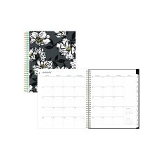 Blue Sky Baccara Dark Monthly Planner, Floral Artwork, 10 x 8, Gray/Black/Gold Cover, 12-Month (Jan to Dec): 2026