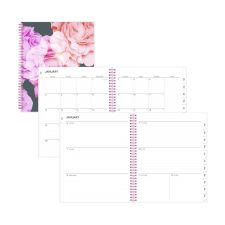 Blue Sky Joselyn Weekly/Monthly Planner, Floral Artwork, 11 x 8.5, Pink/Peach/Black Cover, 12-Month (Jan to Dec): 2026